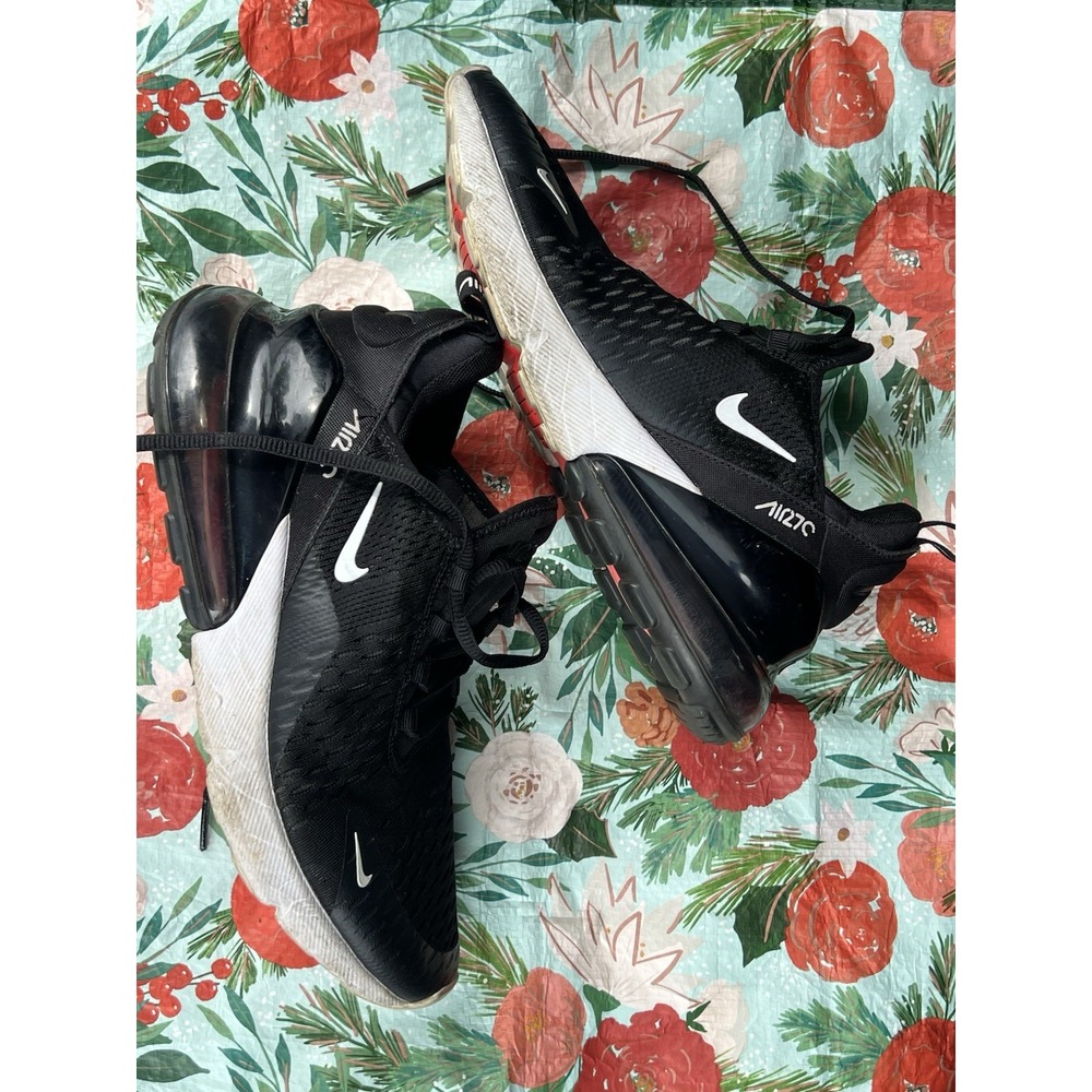 Nike Air Max 270 Black White Shoes Kids 7Y Multi AH8050-002‎ Excellent Condition